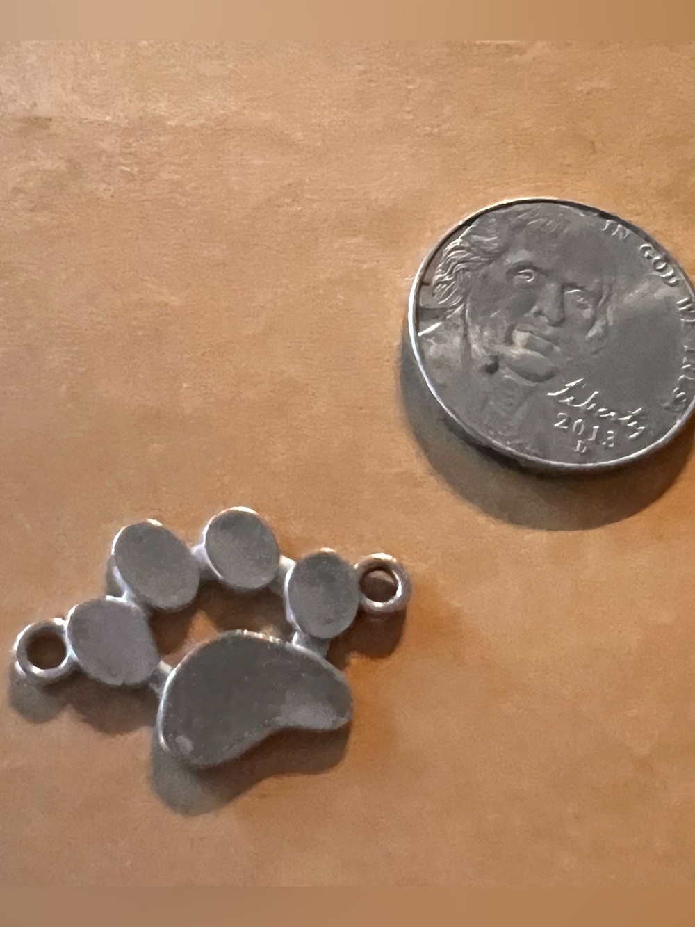 Dog Paw Print Charm silver